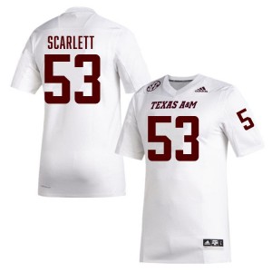 #53 Jadon Scarlett TAMU White Men Jersey Limited College Football 268746-299