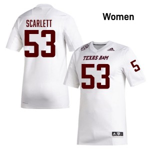 #53 Jadon Scarlett Texas A&M University White Womens Jerseys Alumni College Football 259224-206
