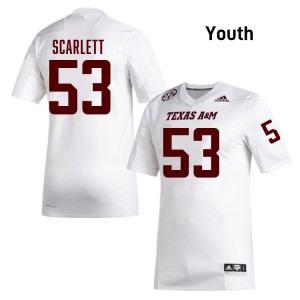 #53 Jadon Scarlett TAMU White Youth Jersey Limited College Football 584031-337