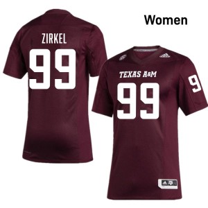 #99 Jared Zirkel Texas A&M University Maroon Womens Jersey High School College Football 296938-822