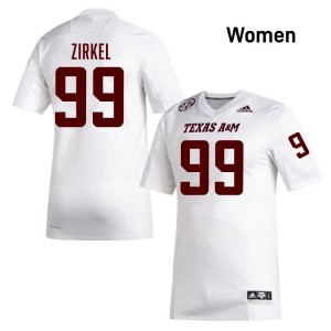 #99 Jared Zirkel Texas A&M White Women's Jerseys University College Football 433306-314