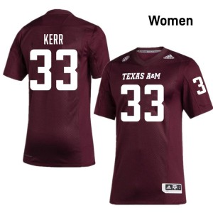 #33 Jarred Kerr TAMU Maroon Womens Jerseys Game College Football 649927-534