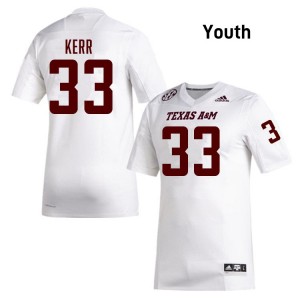 #33 Jarred Kerr Texas A&M White Youth Jersey Replica College Football 470936-505