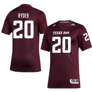 #20 Johnny Ryder TAMU Maroon Men's Jersey Replica College Football 406159-412