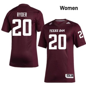 #20 Johnny Ryder Texas A&M Aggies Maroon Women Jerseys University College Football 430433-156