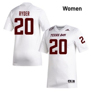 #20 Johnny Ryder Texas A&M White Womens Jersey 2025 College Football 982951-365