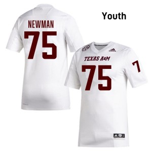 #75 Jonte Newman TAMU White Youth Jerseys Game College Football 783150-110