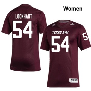 #54 Jordan Lockhart Texas A&M University Maroon Women's Jerseys Player College Football 231423-244