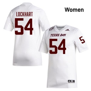 #54 Jordan Lockhart TAMU White Womens Jerseys Game College Football 158087-476