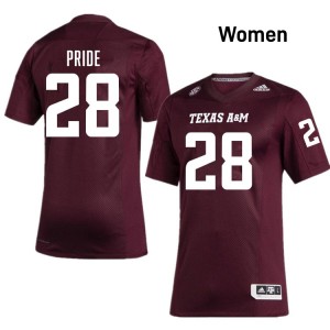 #28 Jordan Pride Aggies Maroon Women Jersey University College Football 848492-114