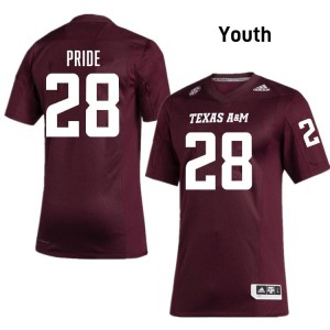 #28 Jordan Pride Texas A&M University Maroon Youth Jerseys Game College Football 757873-229