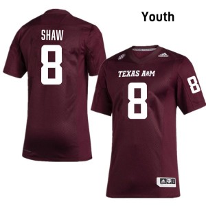#8 Jordan Shaw Texas A&M University Maroon Youth Jerseys Stitched College Football 946318-273
