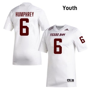 #6 Julio Humphrey Texas A&M Aggies White Youth Jerseys High School College Football 684188-297