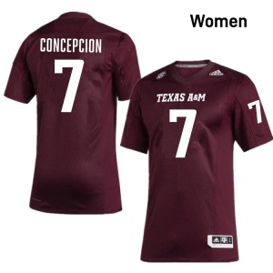 #7 KC Concepcion Aggies Maroon Women Jersey Alumni College Football 268404-518