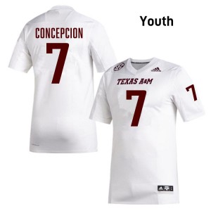#7 KC Concepcion Texas A&M Aggies White Youth Jerseys 2025 College Football 233604-510