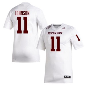#11 Kelshaun Johnson Texas A&M University White Men Jerseys 2025-26 College Football 130672-993