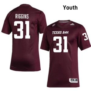 #31 Kelvion Riggins Texas A&M Maroon Youth Jerseys High School College Football 172779-208