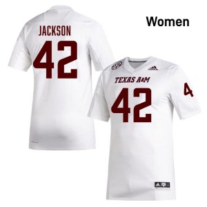 #42 Kendall Jackson TAMU White Women Jerseys Player College Football 635988-101