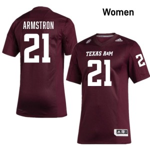 #21 Kiotti Armstrong Texas A&M University Maroon Women's Jersey Official College Football 620712-519
