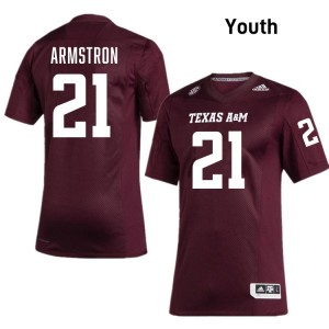 #21 Kiotti Armstrong Texas A&M Maroon Youth Jersey University College Football 305202-651