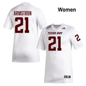 #21 Kiotti Armstrong Texas A&M University White Womens Jersey Player College Football 356094-415