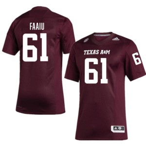 #61 Koli Faaiu Texas A&M Aggies Maroon Mens Jersey Limited College Football 256485-362