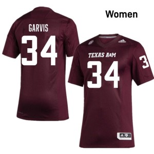 #34 Kyle Garvis Texas A&M Aggies Maroon Women's Jerseys Official College Football 933019-169