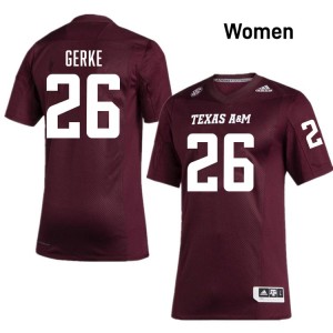 #26 Layne Gerke TAMU Maroon Women's Jersey Alumni College Football 912584-912