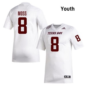 #8 Le'Veon Moss Texas A&M University White Youth Jerseys Player College Football 237018-994