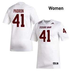 #41 Liam Padron Texas A&M University White Women Jerseys 2025-26 College Football 901525-786