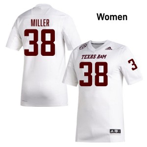 #38 Luke Miller Texas A&M White Women Jerseys Alumni College Football 141884-406