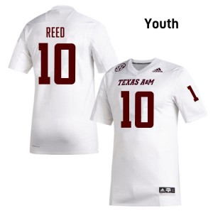 #10 Marcel Reed TAMU White Youth Jerseys Embroidery College Football 382395-117