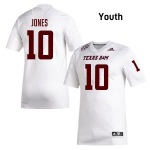 #10 Marco Jones Texas A&M White Youth Jerseys Embroidery College Football 675813-414