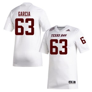 #62 Marcus Garcia Aggies White Men's Jersey University College Football 612368-851