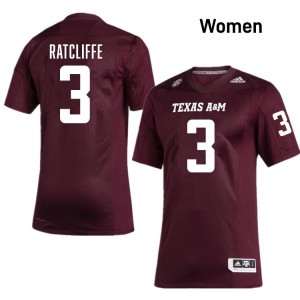 #3 Marcus Ratcliffe Texas A&M Maroon Womens Jersey 2025-26 College Football 422520-229