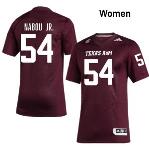 #54 Mark Nabou Jr. Aggies Maroon Women Jersey Game College Football 741771-869