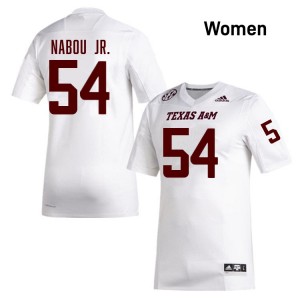 #54 Mark Nabou Jr. TAMU White Womens Jersey Alumni College Football 206210-876