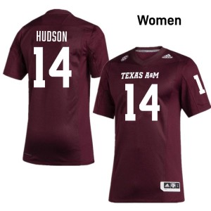 #14 Micah Hudson Texas A&M Maroon Women's Jerseys Official College Football 176319-224