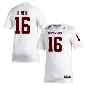 #16 Miles O'Neill Texas A&M Aggies White Mens Jerseys University College Football 765292-707