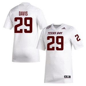 #29 Myles Davis Texas A&M Aggies White Men Jerseys Player College Football 577534-835