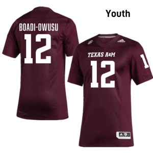 #12 Nana Boadi-Owusu TAMU Maroon Youth Jersey Stitched College Football 710859-176