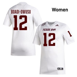 #12 Nana Boadi-Owusu Texas A&M Aggies White Women's Jerseys High School College Football 557971-127