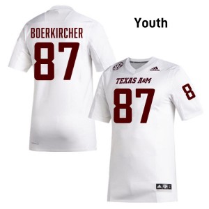 #87 Nate Boerkircher Texas A&M White Youth Jersey Player College Football 579932-876