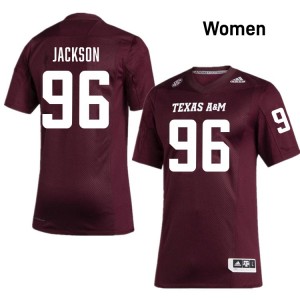 #96 Nathan Jackson TAMU Maroon Women Jersey 2025-26 College Football 710289-835