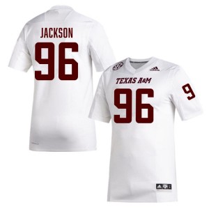 #96 Nathan Jackson Texas A&M Aggies White Men's Jerseys Stitched College Football 591401-890
