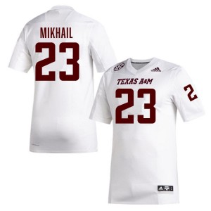#23 Noah Mikhail Aggies White Mens Jerseys Stitched College Football 372467-575