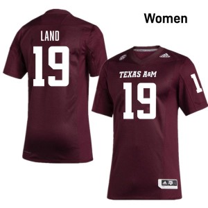 #19 Paxton Land Aggies Maroon Womens Jerseys Alumni College Football 494823-538