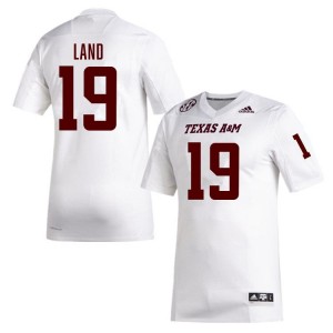#19 Paxton Land Texas A&M University White Men's Jerseys University College Football 466005-641
