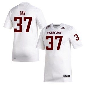 #37 Peyton Gay Texas A&M Aggies White Men's Jersey Alumni College Football 217231-694