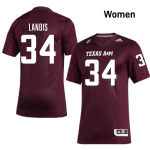 #34 Preston Landis TAMU Maroon Womens Jersey Official College Football 437579-543